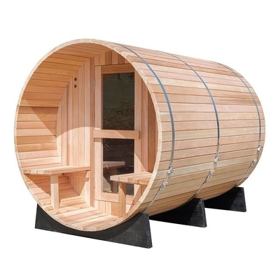 Traditioneller Dampf-Heater Outdoor Wooden Barrel Sauna-Raum mit Portal