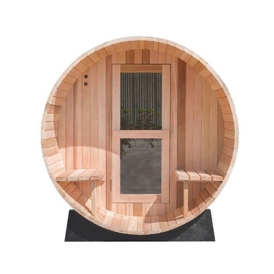 Traditioneller Dampf-Heater Outdoor Wooden Barrel Sauna-Raum mit Portal