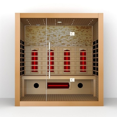 Volle Spektrum- und Kohlenstoff-Heater Wooden Indoor Dry Sauna-4 Menschen Größen