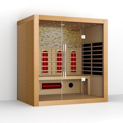 Volle Spektrum- und Kohlenstoff-Heater Wooden Indoor Dry Sauna-4 Menschen Größen