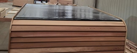 Ofen-Heater Cube Shape Dry Steam-Sauna des Schierlings-6000W außerhalb hölzernen