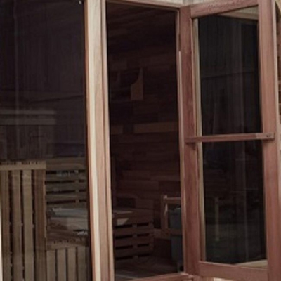 Ofen-Heater Cube Shape Dry Steam-Sauna des Schierlings-6000W außerhalb hölzernen