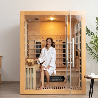 2-In-1 kombinierte die Infrarotinnenhölzerne Personen-Dampf-Sauna des ausgangs3