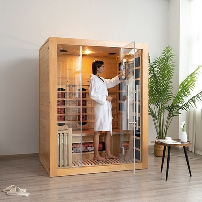 2-In-1 kombinierte die Infrarotinnenhölzerne Personen-Dampf-Sauna des ausgangs3