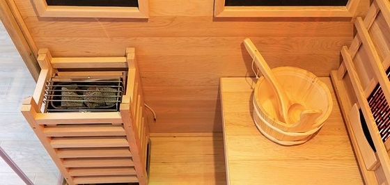 2-In-1 kombinierte die Infrarotinnenhölzerne Personen-Dampf-Sauna des ausgangs3