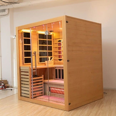 Feste hölzerne Person der Schierlings-Innenkombinations-Infrarotdampf-Sauna-4
