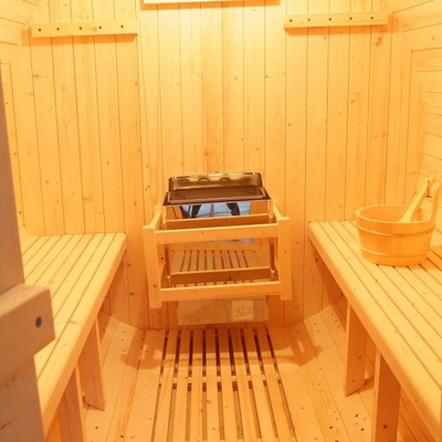 Schierlings-hölzernes Ausgangs-Commerical Tradtional Person der Dampf-Fass-Sauna-6 im Freien