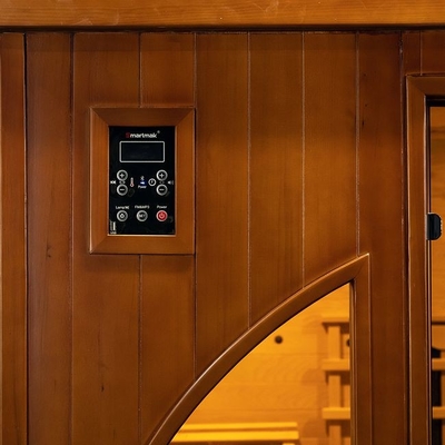 Transparente gehärtetes Glas Ferninfrarot Sauna mit LED-Beleuchtung und Vollspektrum-Kohlenstoff-Panel