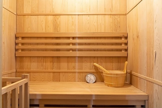 Kleine hölzerne Personen-Hauptsauna Traditonal-Dampf-2 mit elektrischem Ofen 3KW