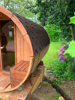Schierlings-rotes Cedar Outdoor Barrel Sauna With-Glasfenster Smartmak festes hölzernes