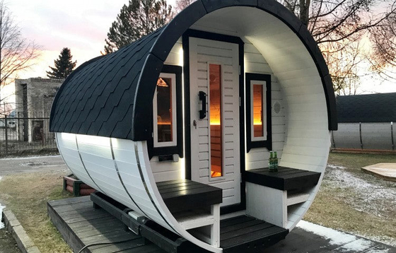 Einfach, rote Person Cedar Barrel Sauna Outdoor Fors 8 zu installieren
