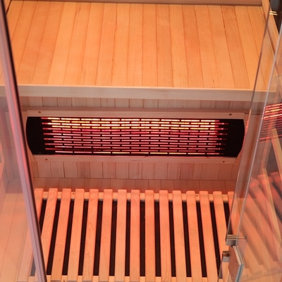 Transparente ausgeglichene weite Infrarotglassauna 0°C - 65°C Betriebstemperaturbereich
