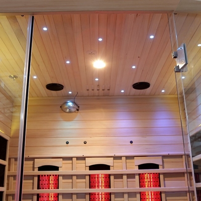 1-4 Personen-weite Infrarotsauna-Holz-Farbe mit transparentem ausgeglichenem Glas