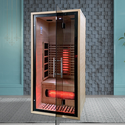 1 Personen-Größe niedrige EMF-Infrarotsauna mit 8mm ausgeglichener Glastür