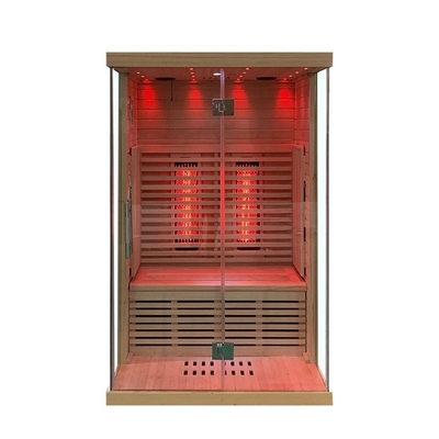 Vollspektrum- und Carbon-Panel-Hemlock-Ferninfrarot-Saunaraum für 2 Personen