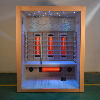 feste hölzerne des Schierlings-2100W Infrarotpersonen-trockene weite Infrarotinnensauna sauna-des Red-cedar-3