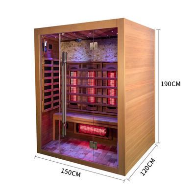 feste hölzerne des Schierlings-2100W Infrarotpersonen-trockene weite Infrarotinnensauna sauna-des Red-cedar-3