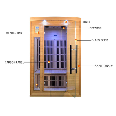 hölzerner weiter trockener Luxusinfrarotraum der Sauna-1750W Innen für Person 2