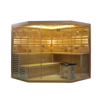 Luxuriöser Indoor-Dampfsaunaraum aus Hemlock-/Rotzedernholz für 6 Personen