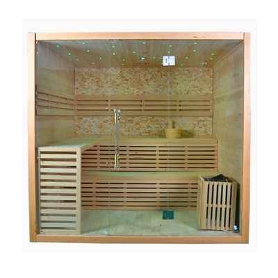 Massivholz-Trockendampfsauna aus kanadischer Hemlocktanne für 4 Personen im Innenbereich