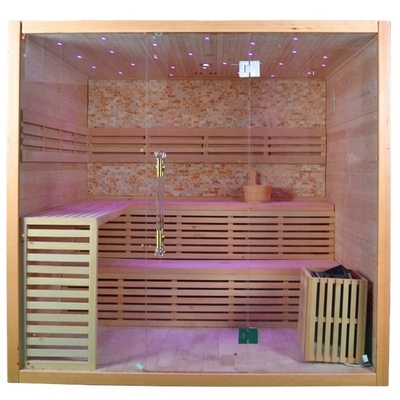 Massivholz-Trockendampfsauna aus kanadischer Hemlocktanne für 4 Personen im Innenbereich