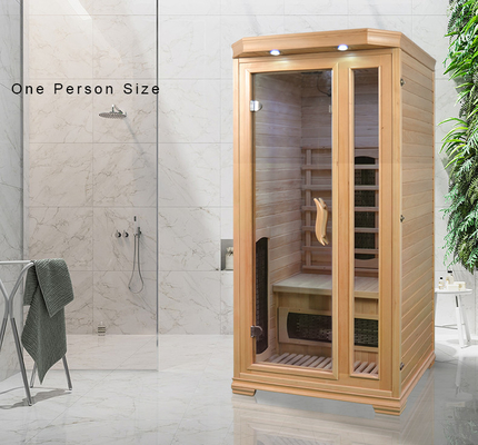 1350 W Holzfarbe, Einzel-Saunaraum für Zuhause, 900 x 900 x 1900 mm