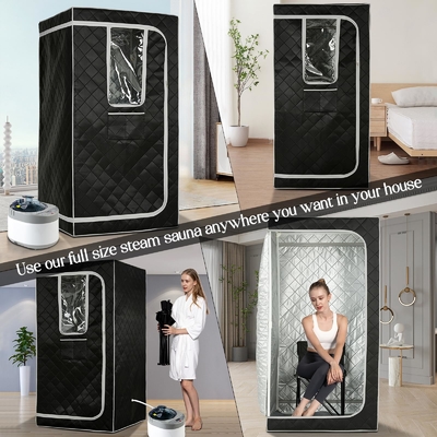 110-120V AC 60Hz tragbare Dampfsauna mit transparenten Fenstern und wasserdichtem Tuch