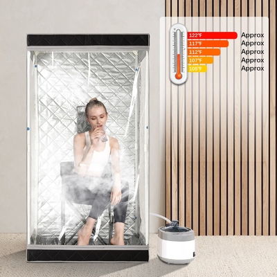 Schwarz, wasserdicht, Stoff, tragbare Dampfsauna mit 4L Wasserkapazität