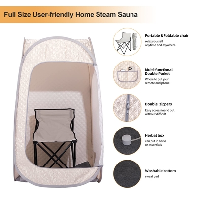 Zuhause Klappbare Stehende Portable Pop Up Sauna Vollkörper persönliches Sauna-Zelt