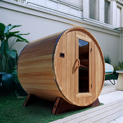 Kanadische Kiefer Holz Außenfass Traditionelle Dampfsauna 6000W