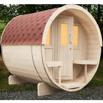 Massivholz Hemlock Zeder Außenfass Sauna Nassdampf Traditionelle Sauna Raum