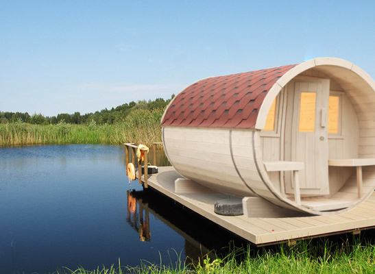 Massivholz Hemlock Zeder Außenfass Sauna Nassdampf Traditionelle Sauna Raum