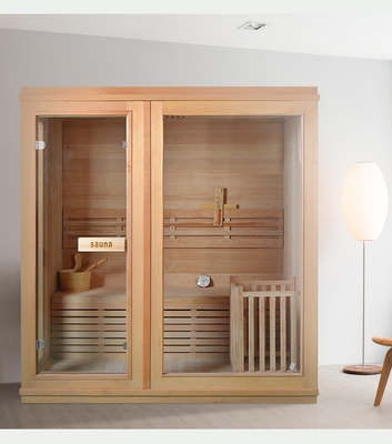Innenholz-Dampf-Haus-Sauna-Raum für 2 Personen mit Ofen und Stein