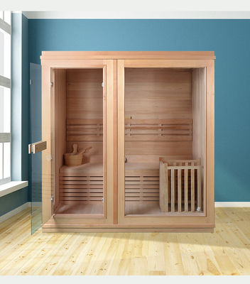 Innenholz-Dampf-Haus-Sauna-Raum für 2 Personen mit Ofen und Stein
