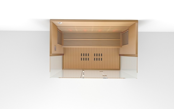 4 Personen Quadrat Innenraum Ferninfrarot Sauna Raum Rot Zeder Material