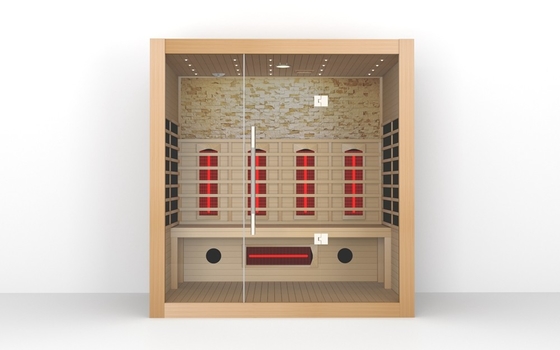 Massivholz 4 Personen Infrarot Sauna Raum Türvoll Infrarot Trockenholz Sauna