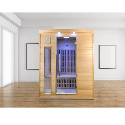 Sauna aus Trockenholz Moderne Luxus Ferninfrarot Sauna für Zuhause 2700W