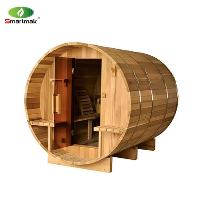 Massivholz roter Zeder Sauna Trockene, nasse Dampf-Außen-Fass-Sauna Raum