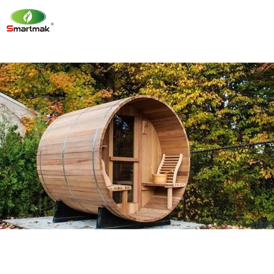 Massivholz roter Zeder Sauna Trockene, nasse Dampf-Außen-Fass-Sauna Raum