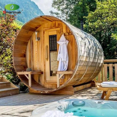 Außen-Dampf-Zedernholz-Fass-Sauna im Garten-Hof-Wald verwendet