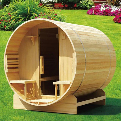 Canada Cedar / Hemlock Holz Großes Brennendes Außenfass Sauna für 6 Personen