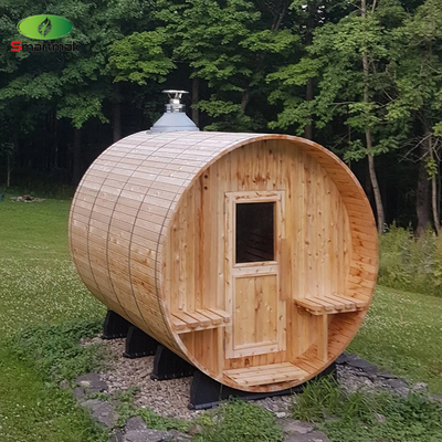 Canada Cedar / Hemlock Holz Großes Brennendes Außenfass Sauna für 6 Personen