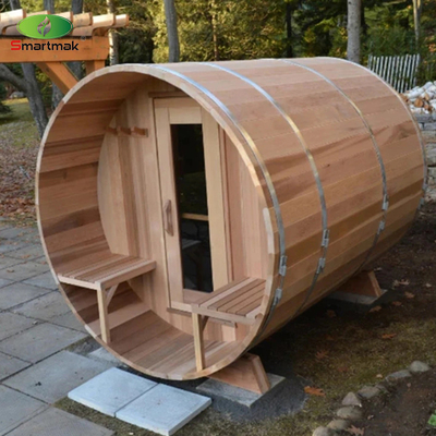 Außen Sauna mit Holzfässern Massivholzsauna für den Garten