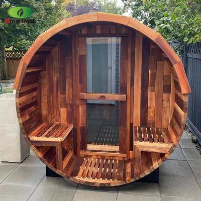 Außen Sauna mit Holzfässern Massivholzsauna für den Garten