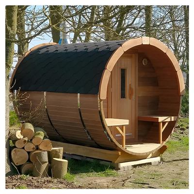 Moderne Außenwasserdichte Sauna aus Massivholz für 2 - 6 Personen