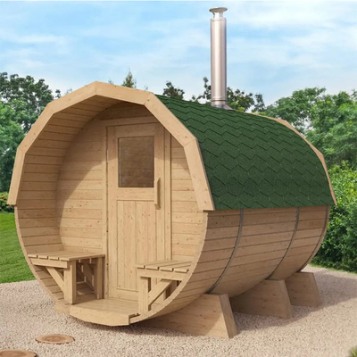 Moderne Außenwasserdichte Sauna aus Massivholz für 2 - 6 Personen