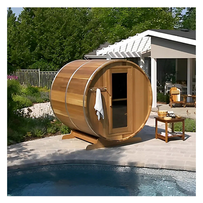 Moderne Außenwasserdichte Sauna aus Massivholz für 2 - 6 Personen
