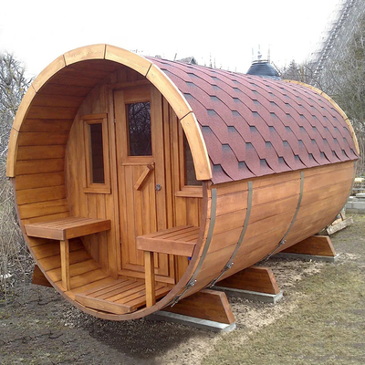 Außen Sauna aus Zedern Fass Holzofen Trockene Dampfsauna für 6 Personen