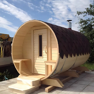 Kanadische Holz-Hemlock / Red Cedar Barrel Traditionelle Dampfsauna für den Außenbereich