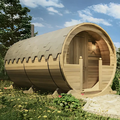 Kanadische Holz-Hemlock / Red Cedar Barrel Traditionelle Dampfsauna für den Außenbereich